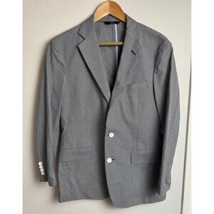 Brooks Brothers Mens Blazer Black White 38S 100% Cotton 346 Regent Sports Coat